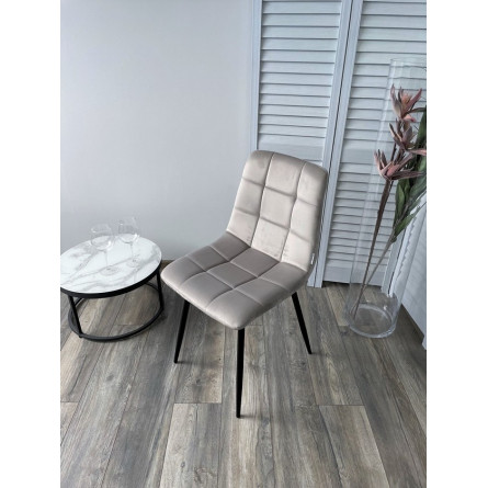 Стул CHILLI G062-37 серый шелк, велюр / черный каркас М-City