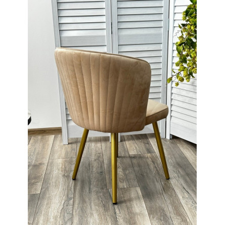 Стул МОНЕ ZIZI 605 Латте, велюр / Золотой каркас M-City