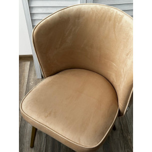 Стул МОНЕ ZIZI 605 Латте, велюр / Золотой каркас M-City