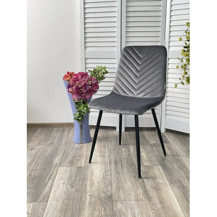 Стул DUKE BLUVEL-14 GREY, велюр / черный каркас М-City