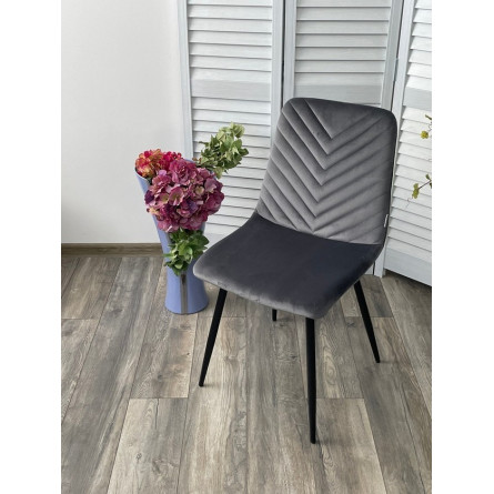 Стул DUKE BLUVEL-14 GREY, велюр / черный каркас М-City