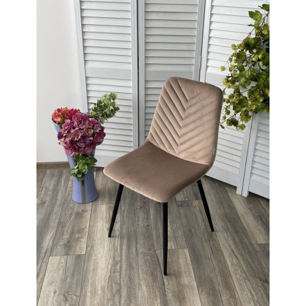 Стул DUKE BLUVEL-40 BEIGE, велюр / черный каркас М-City