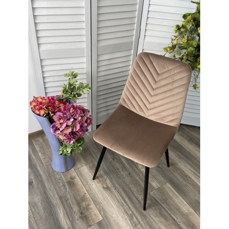 Стул DUKE BLUVEL-40 BEIGE, велюр / черный каркас М-City