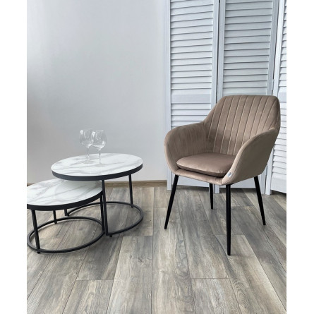 Стул ALABAMA BLUVEL-40 BEIGE, велюр / черный каркас М-City