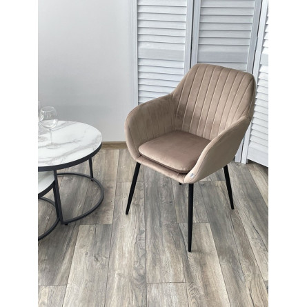 Стул ALABAMA BLUVEL-40 BEIGE, велюр / черный каркас М-City