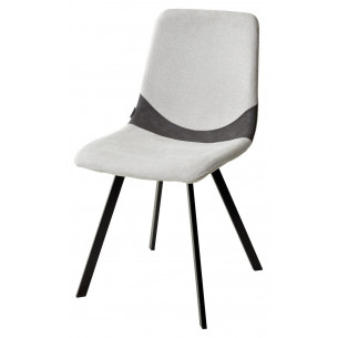 Стул ELLEN WZ2042-18 белая галька, фактурный велюр / RU-07 серая сталь/ черный каркас М-City