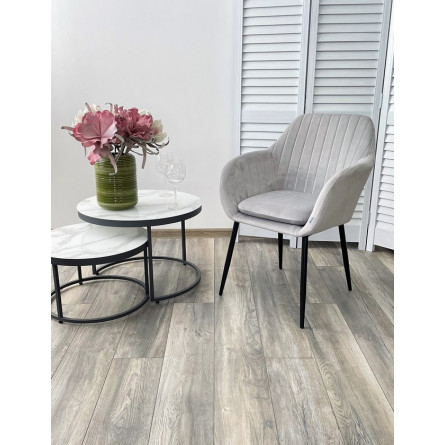 Стул ALABAMA BLUVEL-03 LIGHT GREY, велюр / черный каркас М-City