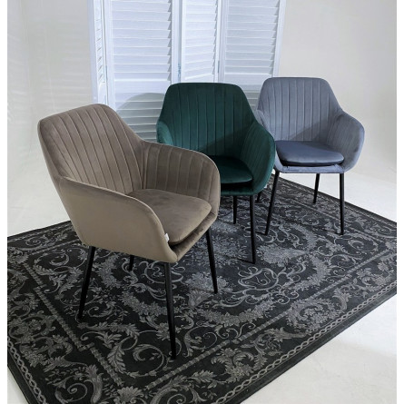 Стул ALABAMA BLUVEL-14 GREY, велюр / черный каркас М-City