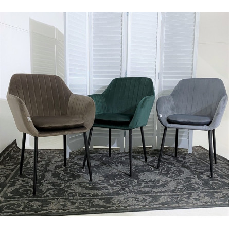 Стул ALABAMA BLUVEL-14 GREY, велюр / черный каркас М-City