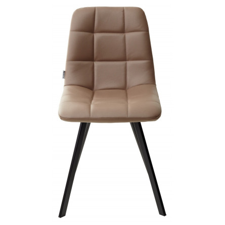 Стул CHILLI SQUARE HK017-31 серо-коричневый, PU / черный каркас М-City