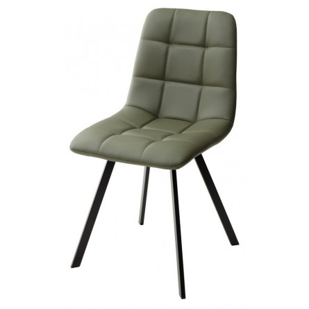 Стул CHILLI SQUARE HK017-22 серо-эвкалиптовый, PU / черный каркас М-City