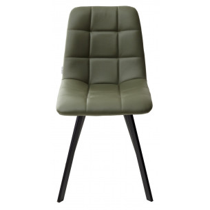Стул CHILLI SQUARE HK017-22 серо-эвкалиптовый, PU / черный каркас М-City
