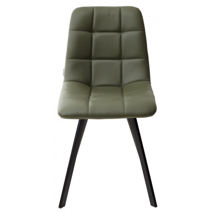 Стул CHILLI SQUARE HK017-22 серо-эвкалиптовый, PU / черный каркас М-City