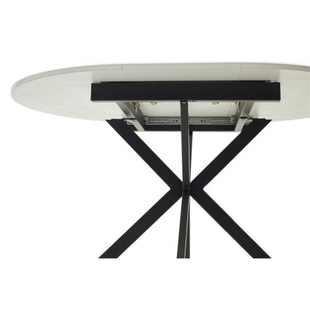 Стол ВЕГА D110 раскладной Белый, стекло/ черный каркас М-City