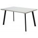 Стол ФИН 120 Белый, стекло/ Черный каркас М-City