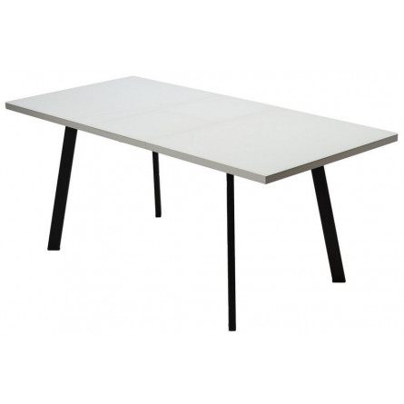Стол ФИН 120 Белый, стекло/ Черный каркас М-City