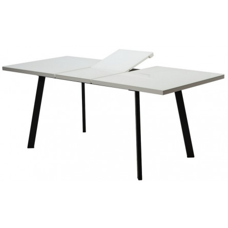 Стол ФИН 120 Белый, стекло/ Черный каркас М-City