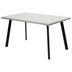 Стол ФИН 140 Белый, стекло/ Черный каркас М-City