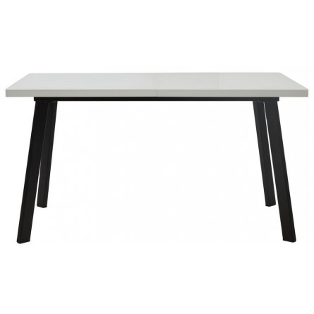 Стол ФИН 140 Белый, стекло/ Черный каркас М-City