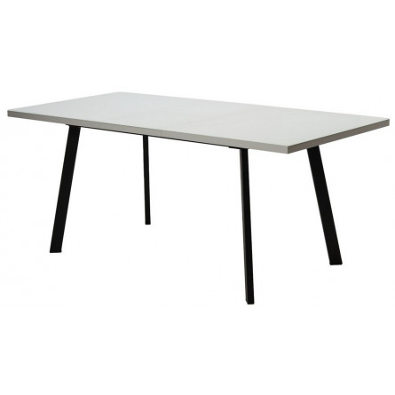 Стол ФИН 140 Белый, стекло/ Черный каркас М-City