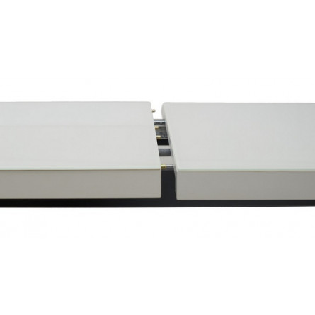 Стол ФИН 140 Белый, стекло/ Черный каркас М-City