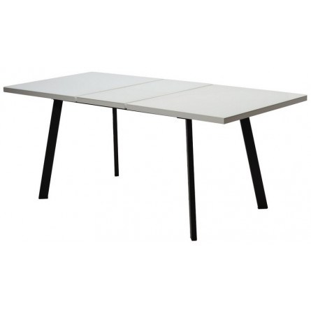 Стол ФИН 140 Белый, стекло/ Черный каркас М-City