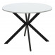 Стол ВЕГА D100 Белый, стекло/ черный каркас М-City