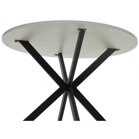 Стол ВЕГА D100 Белый, стекло/ черный каркас М-City