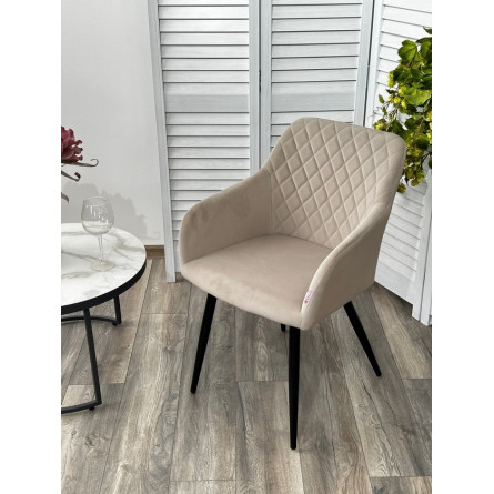 Стул BRANDY 505-7 Капучино, велюр "беспальчиковый" / черный каркас, М-City