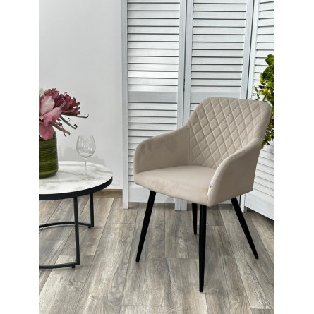 Стул BRANDY 505-7 Капучино, велюр "беспальчиковый" / черный каркас, М-City