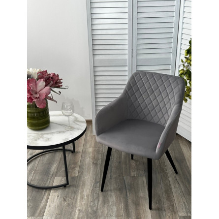 Стул BRANDY 505-35 Серый, велюр "беспальчиковый" / черный каркас, М-City