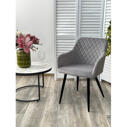 Стул BRANDY 505-35 Серый, велюр "беспальчиковый" / черный каркас, М-City