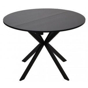 Стол ВЕГА D110 раскладной Черный, стекло/ черный каркас М-City