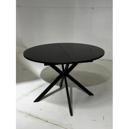 Стол ВЕГА D110 раскладной Черный, стекло/ черный каркас М-City