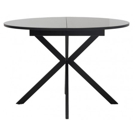 Стол ВЕГА D110 раскладной Черный, стекло/ черный каркас М-City