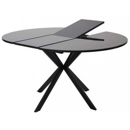 Стол ВЕГА D110 раскладной Черный, стекло/ черный каркас М-City