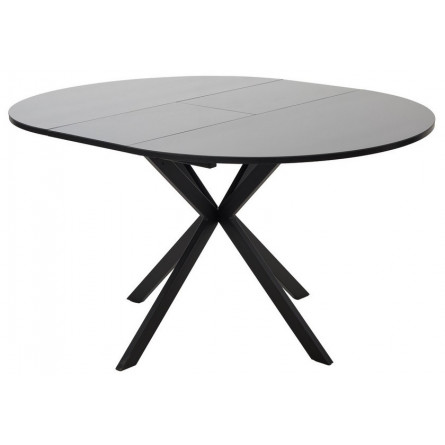 Стол ВЕГА D110 раскладной Черный, стекло/ черный каркас М-City
