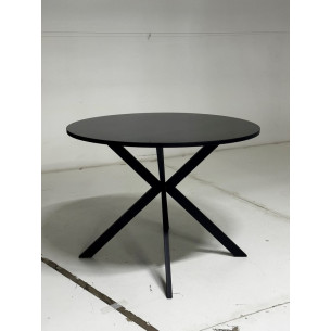 Стол ВЕГА D100 Черный, стекло/ черный каркас М-City