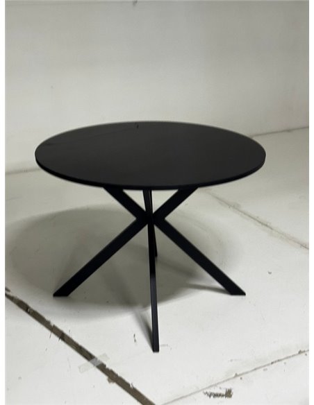 Стол ВЕГА D100 Черный, стекло/ черный каркас М-City Стол ВЕГА D100 Черный, стекло/ черный каркас М-City