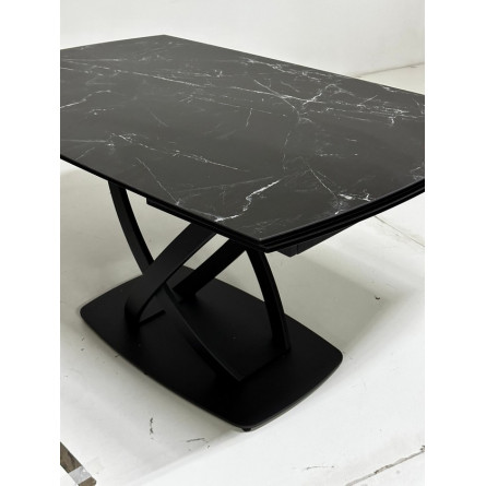 Стол FOGGIA 140 KL-116 Черный мрамор матовый, итальянская керамика/ черный каркас М-City