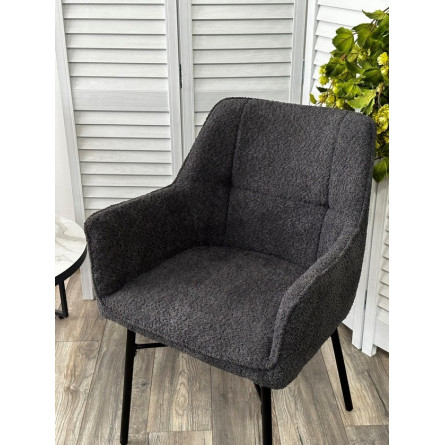 Стул AGIRA UF998-16 темно-серый, букле / черн. каркас / Товарный знак DISAUR