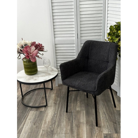 Стул AGIRA UF998-16 темно-серый, букле / черн. каркас / Товарный знак DISAUR