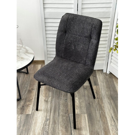Стул COMO UF998-16 темно-серый, букле / черный каркас / Товарный знак DISAUR
