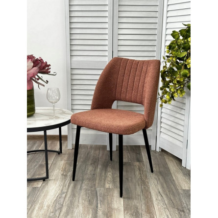 Стул LONDON UF995-05 карамельный, букле / черный каркас / Товарный знак DISAUR