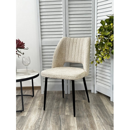 Стул LONDON UF998-04 бежевый, букле / черный каркас / Товарный знак DISAUR