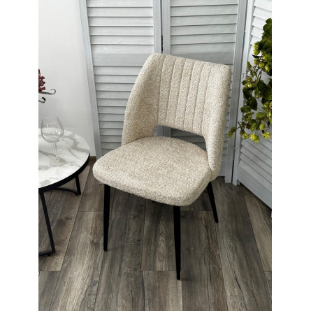 Стул LONDON UF998-04 бежевый, букле / черный каркас / Товарный знак DISAUR