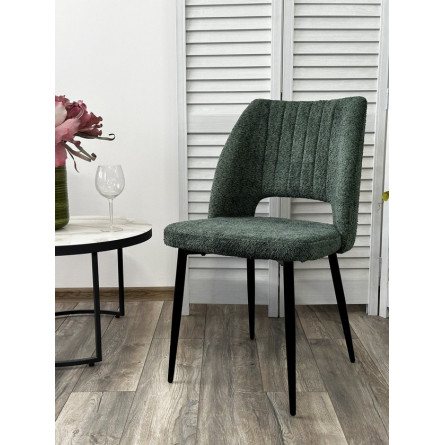 Стул LONDON UF998-11 малахит, букле / черный каркас / Товарный знак DISAUR