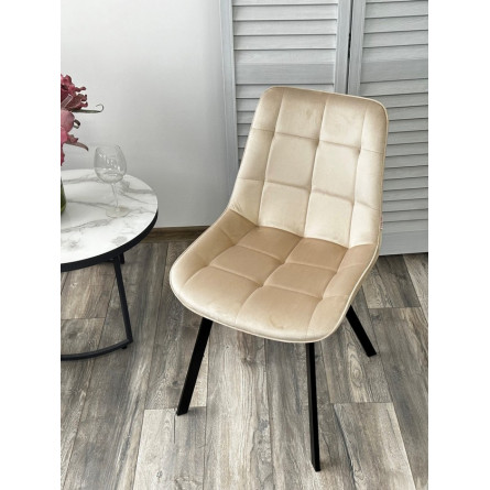 Стул ONION G062-03 светлый беж, велюр/ черный каркас М-City