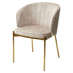 Стул DIANA VBP-207 античный бежевый, велюр / золотой каркас М-City
