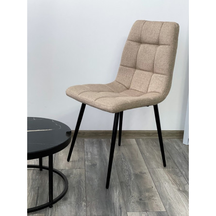 Стул ДИЛАН, цвет темно-бежевый 08, ткань / черный каркас М-City